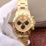 1:1 Best Copy Rolex Daytona 4130 JH Factory watch Yellow Gold Black Sub-dials